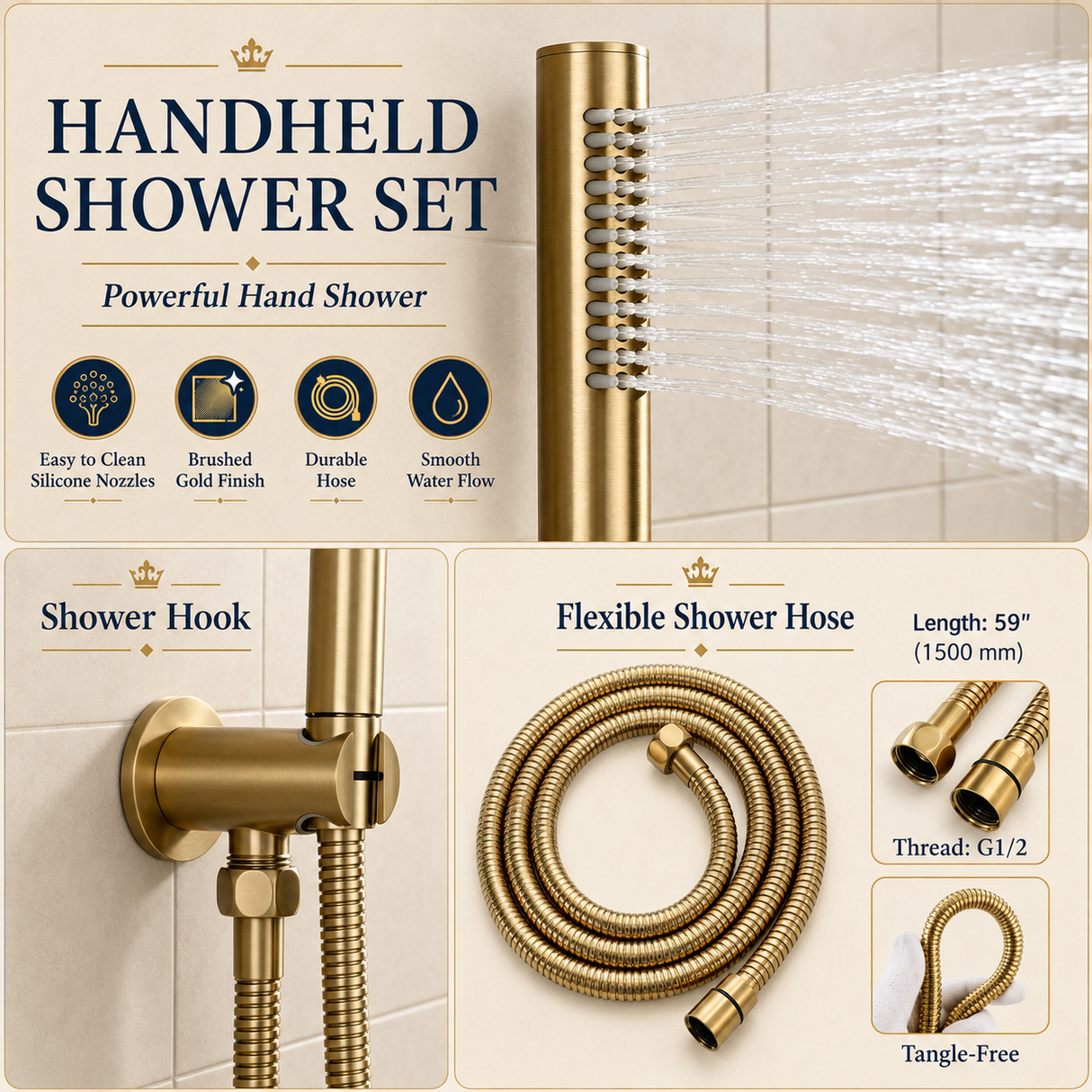 SPHERE 20 in Complete Dual Showerhead System – Luxury Ring Rainfall Shower Set