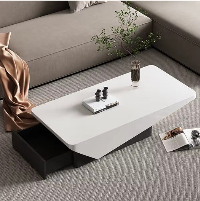 RAPHINA| Stylish Design Coffee Table 47" Black and White Coffee Table with Storage Coffee Table