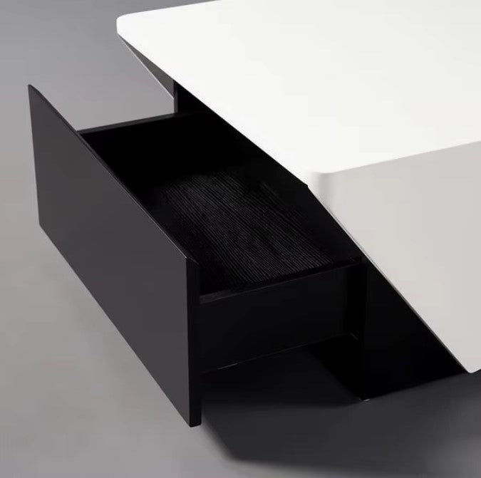 RAPHINA| Stylish Design Coffee Table 47" Black and White Coffee Table with Storage Coffee Table