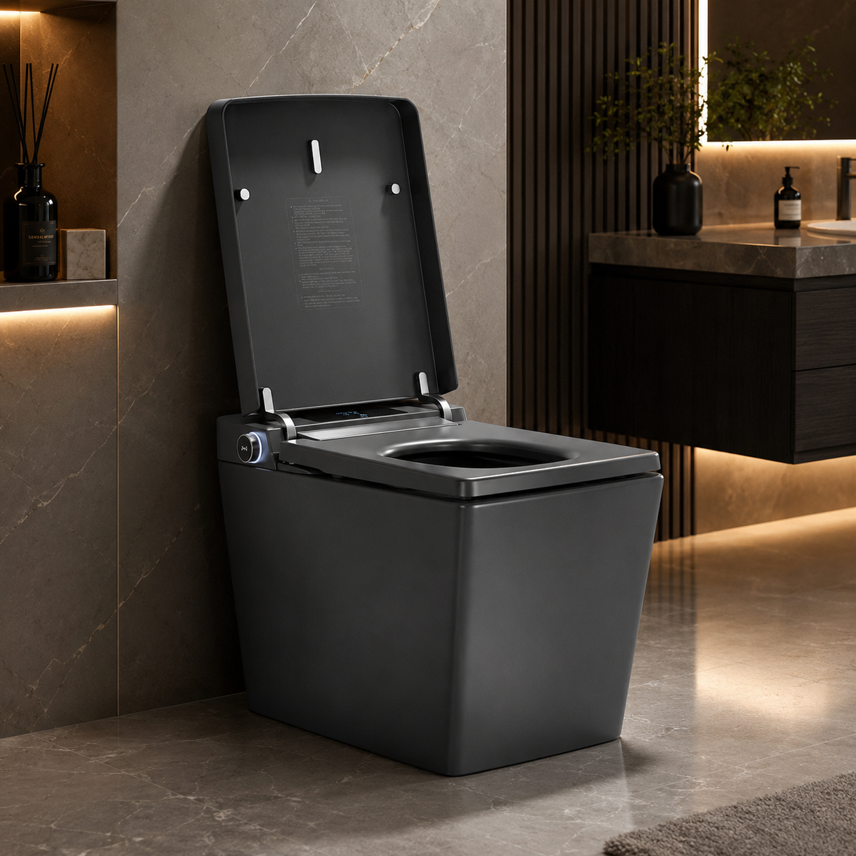AVINDI| Smart One-Piece Toilet Square Shape Luxury Resort Style Floor Mounted Remote Control Smart Toilet