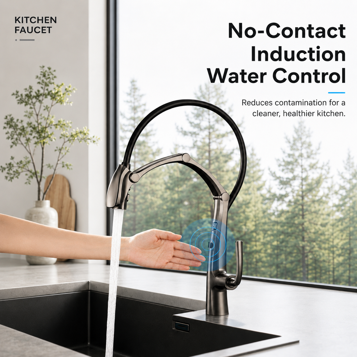 COBRA| PULL DOWN KITCHEN FAUCET WITH LED DISPLAY AND SENSOR