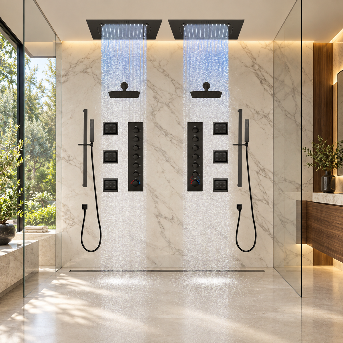 ENCORE|COMPLETE LUXURY DUAL SHOWERHEAD LED MUSIC SHOWER SYSTEM