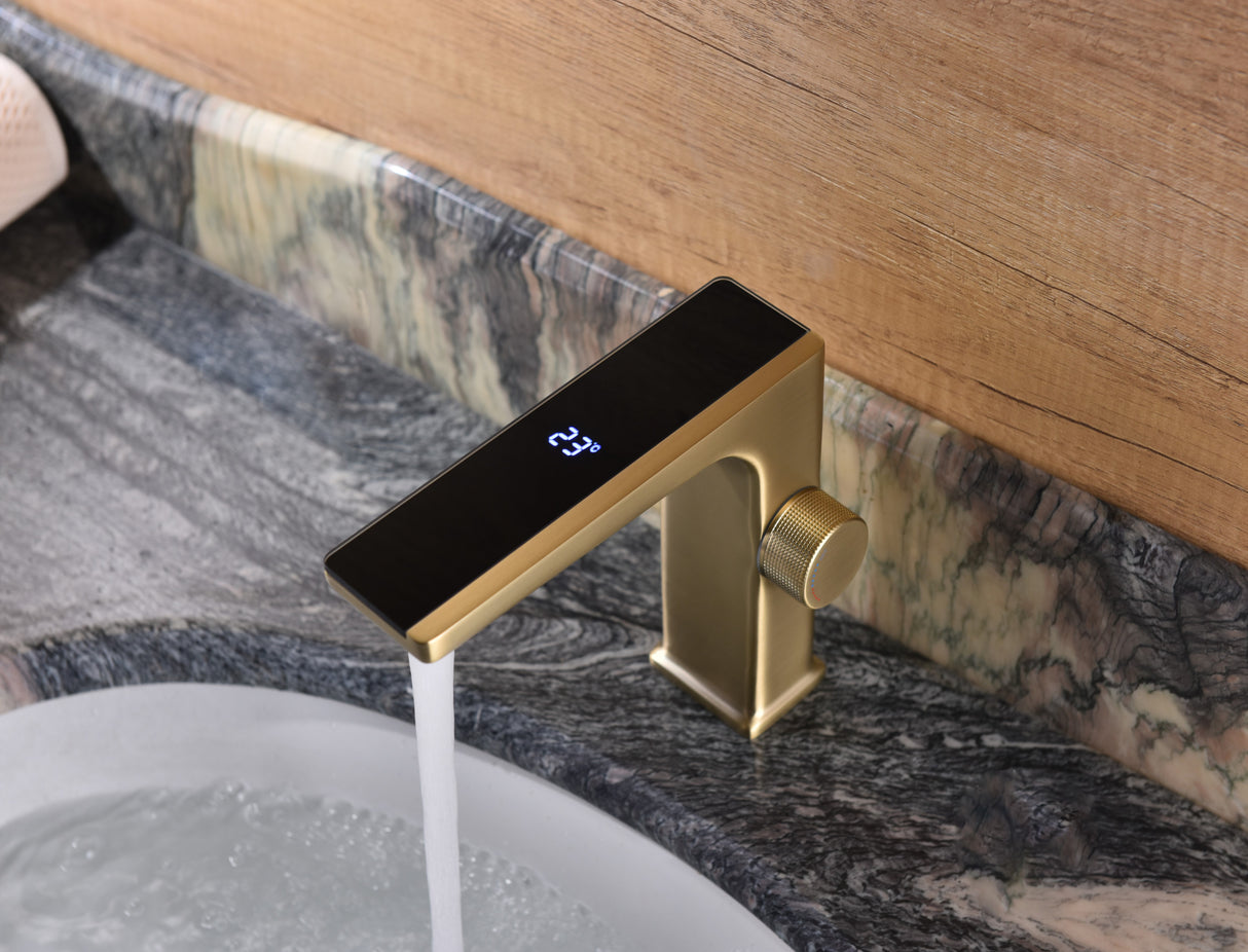 LARA| SINGLE HOLE BATHROOM FAUCET WITH DIGITAL DISPLAY