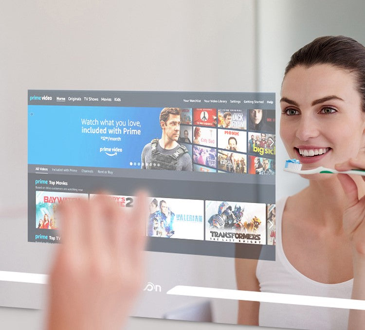 LINE| Smart LED Bathroom Mirror Built-in TV screen Android Wi-Fi Bluetooth Intelligent bathroom mirror