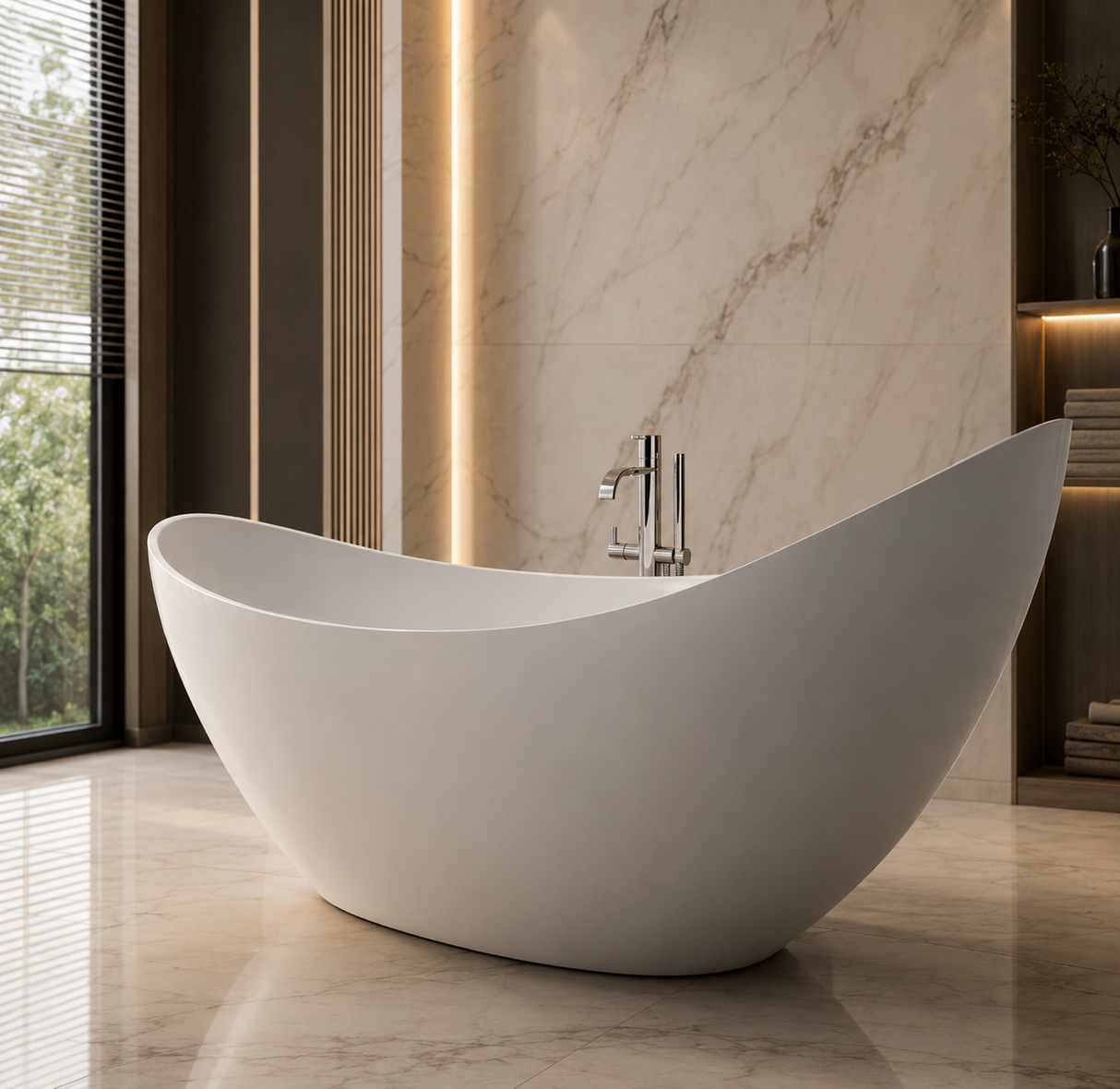 SLATE|74"FREE STANDNING BATHTUB SOLID SURFACE STONE RESIN SOAKING TUB