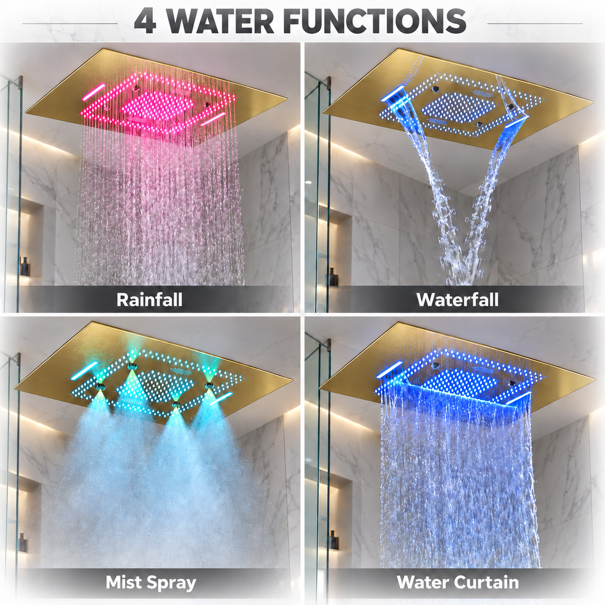 VIVRY complete shower system available finishes and design
