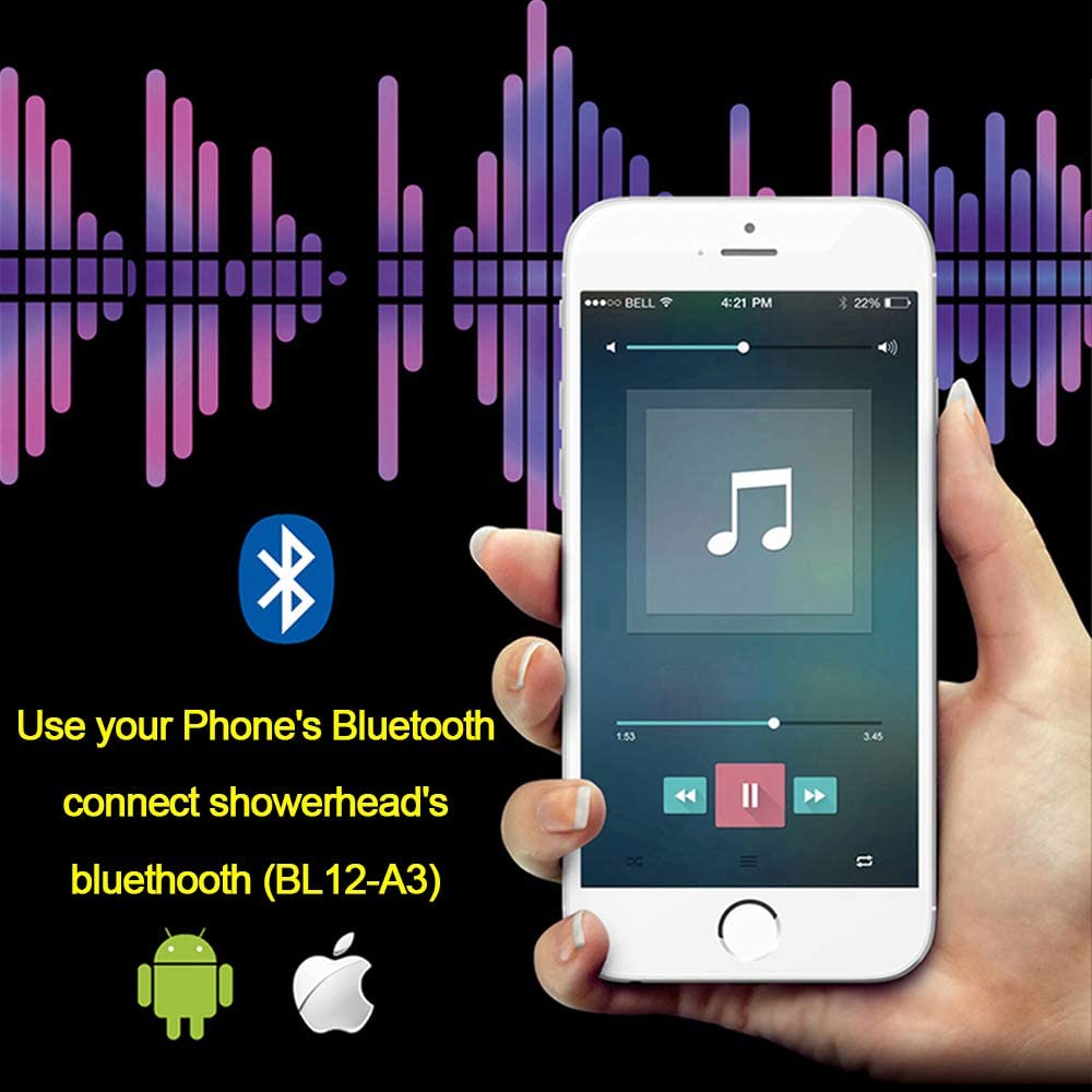 23" Ceiling mounted Thermostatic Complete Shower Set , LED Lights 2 Bluetooth Speakers, Rain & Waterfall Functions Smart Living and Technology