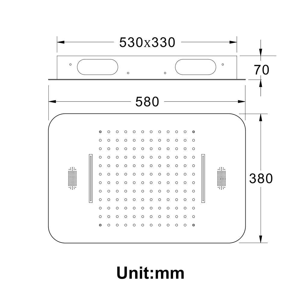 23" inch Complete Luxury  Thermostatic Shower System Rose Gold Finish , LED Lights 2 Speakers Bluetooth, Rain & Waterfall Functions 6 Body Jets Massage Smart Living and Technology