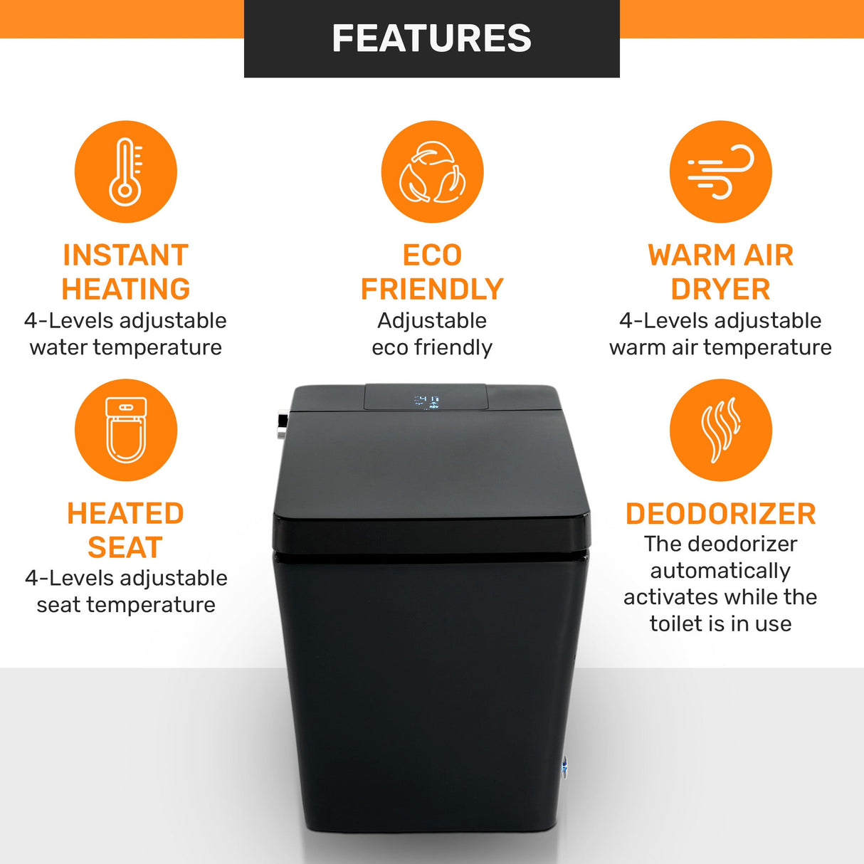 AVINDI| Smart One-Piece Toilet Luxury Resort Style Floor Mounted Remote Control Smart Toilet Smart Living and Technology