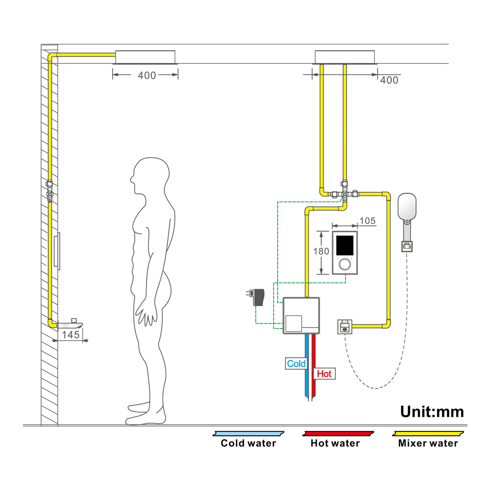 Arizona Luxury 16" x 16" LED Music Shower Rain & Waterfall Functions with Digital Control Smart Living and Technology