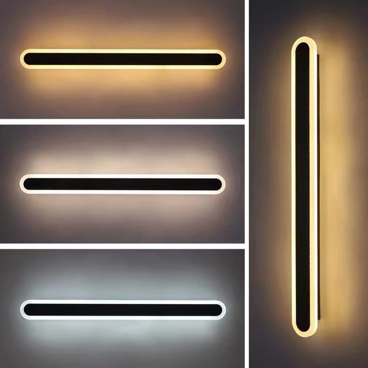 BLACK LUNA Luxury Modern Design 31 inch H  LED Wall Lamp IP65 Waterproof Indoor/Outdoor- Black Smart Living and Technology