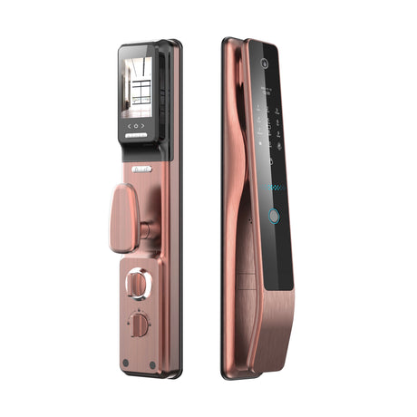 CRUDE BRONZE | Smart  Biometric Fingerprint Door Lock Built-in HD Camera & Doorbell Remote App Control Smart Living and Technology