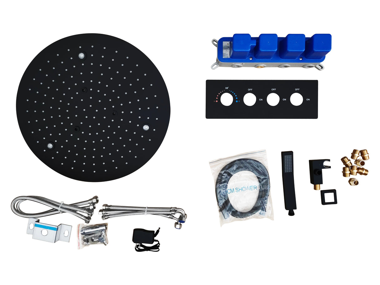 DREAM | 20" ROUNDED THERMOSTASTIC  LED SHOWER SET  304 STAINLESS STEEL SHOWER HEAD Smart Living and Technology