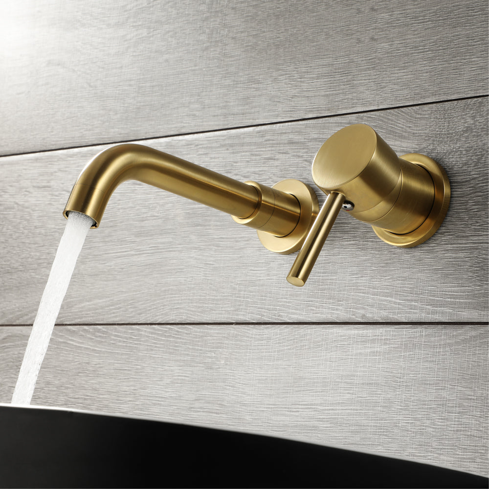 FURE| Brushed Gold Single Lever wall mounted bathroom faucet Smart Living and Technology