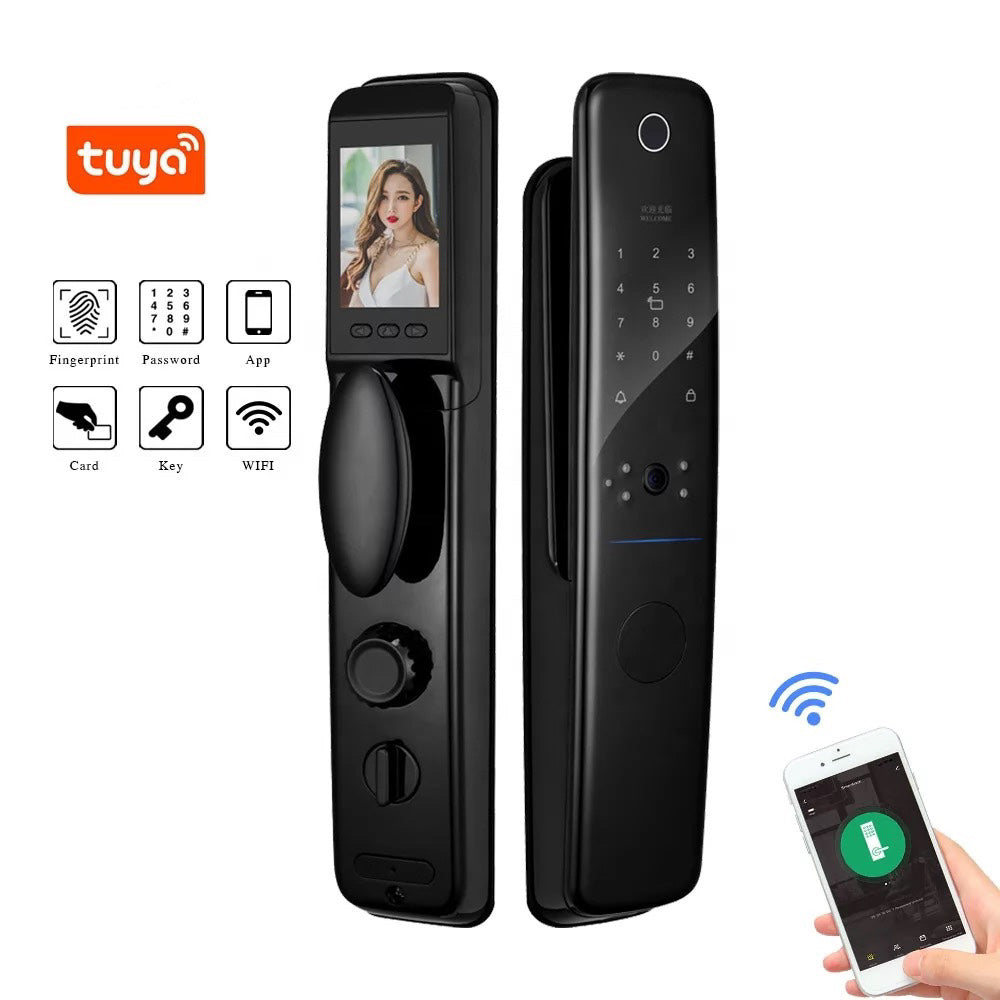 GEOGRAPHY - Smart Door Lock Fingerprint Built-in Camera Doorbell Keyless Entry Passcode Door lock Smart Living and Technology