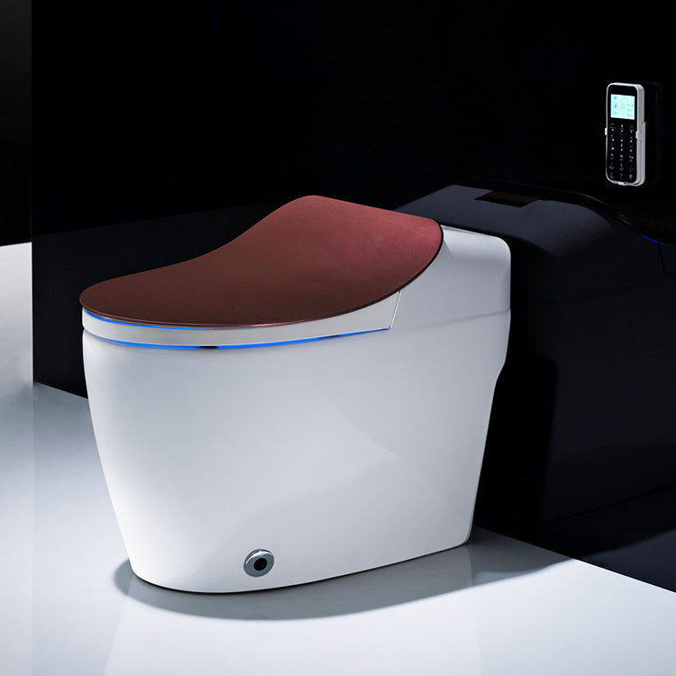 Glacier Luxury  One-Piece Smart Toilet Floor Mounted HD Screen &Remote Control Simple Fashionable Design -Red Wine Smart Living and Technology