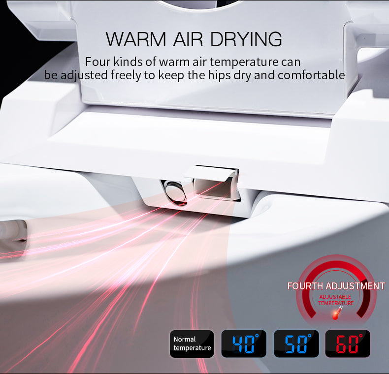 Luxury Smart Toilet One-Piece Floor Mounted HD Screen &Remote Control Simple Fashionable Design- Rosegold Smart Living and Technology