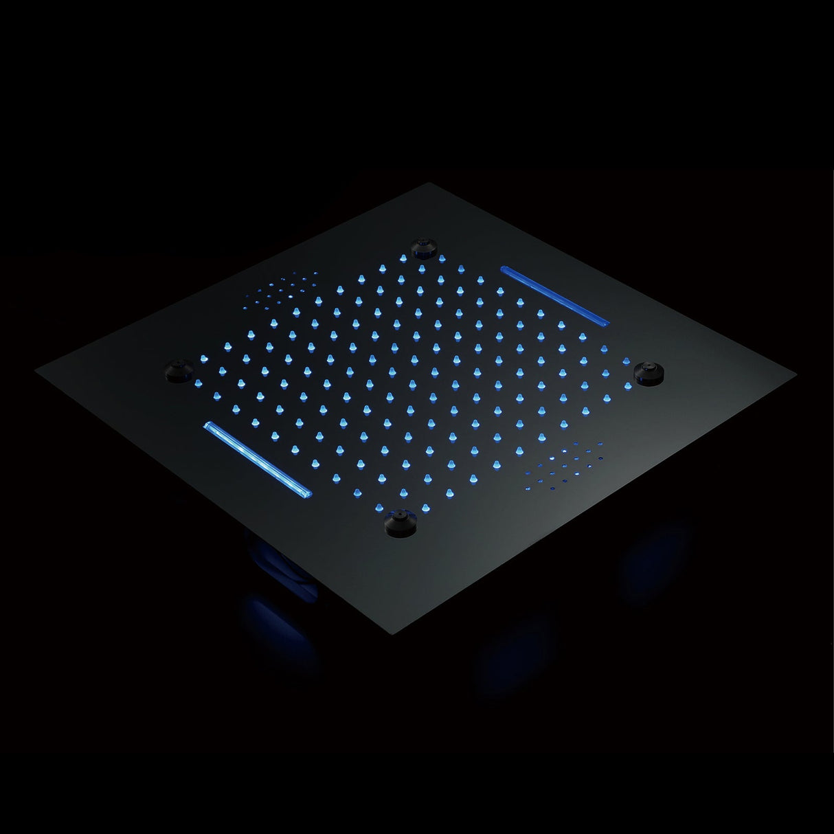 MONACO Chrome | 20" x 20" Complete Luxury LED Music shower set Rainfall , Waterfall, Mist Spray 6x Body Jets Smart Living and Technology