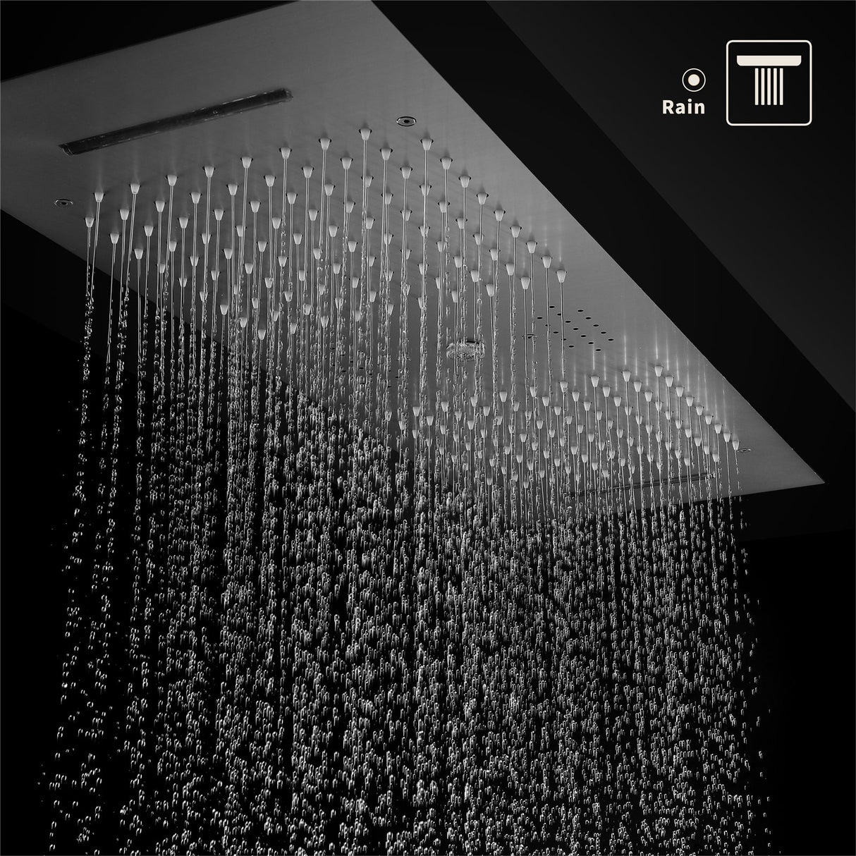 Niagara| 36" Complete Luxury Thermostatic LED Music  Shower Set Waterfall Rainfall Water  Column Functions Smart Living and Technology