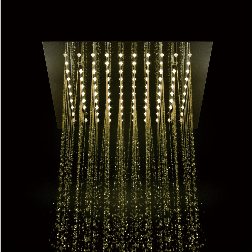 Queen Creek "12x"12 LED Pressure Balanced LED Rain Shower System - Available in Black & Chrome Smart Living and Technology
