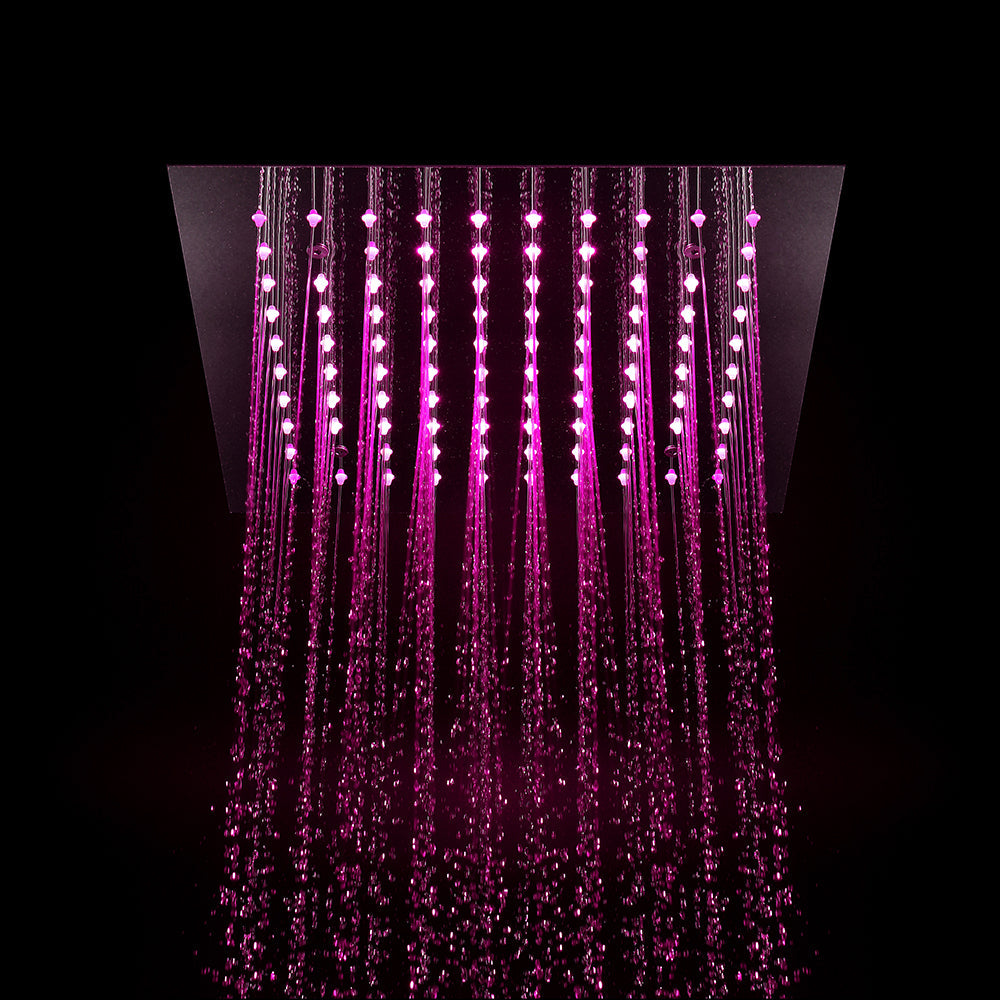 Queen Creek "12x"12 LED Pressure Balanced LED Rain Shower System - Available in Black & Chrome Smart Living and Technology