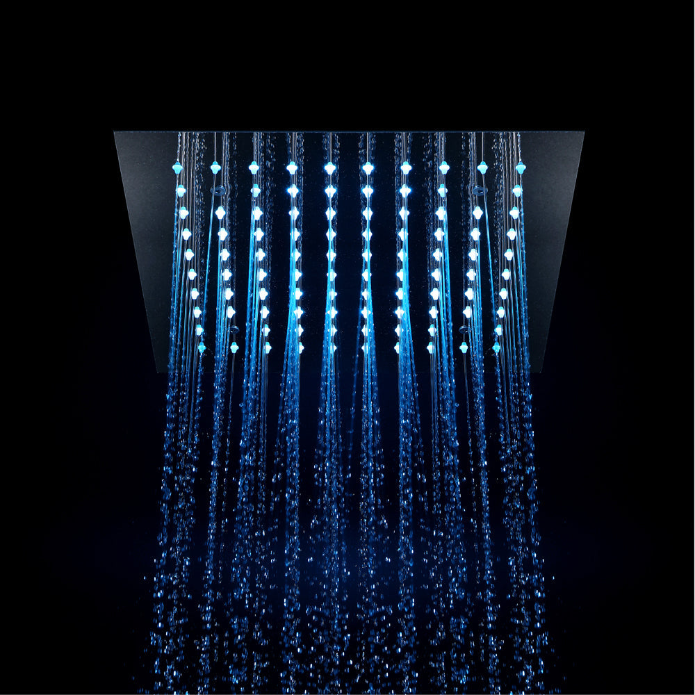 Queen Creek "12x"12 LED Pressure Balanced LED Rain Shower System - Available in Black & Chrome Smart Living and Technology