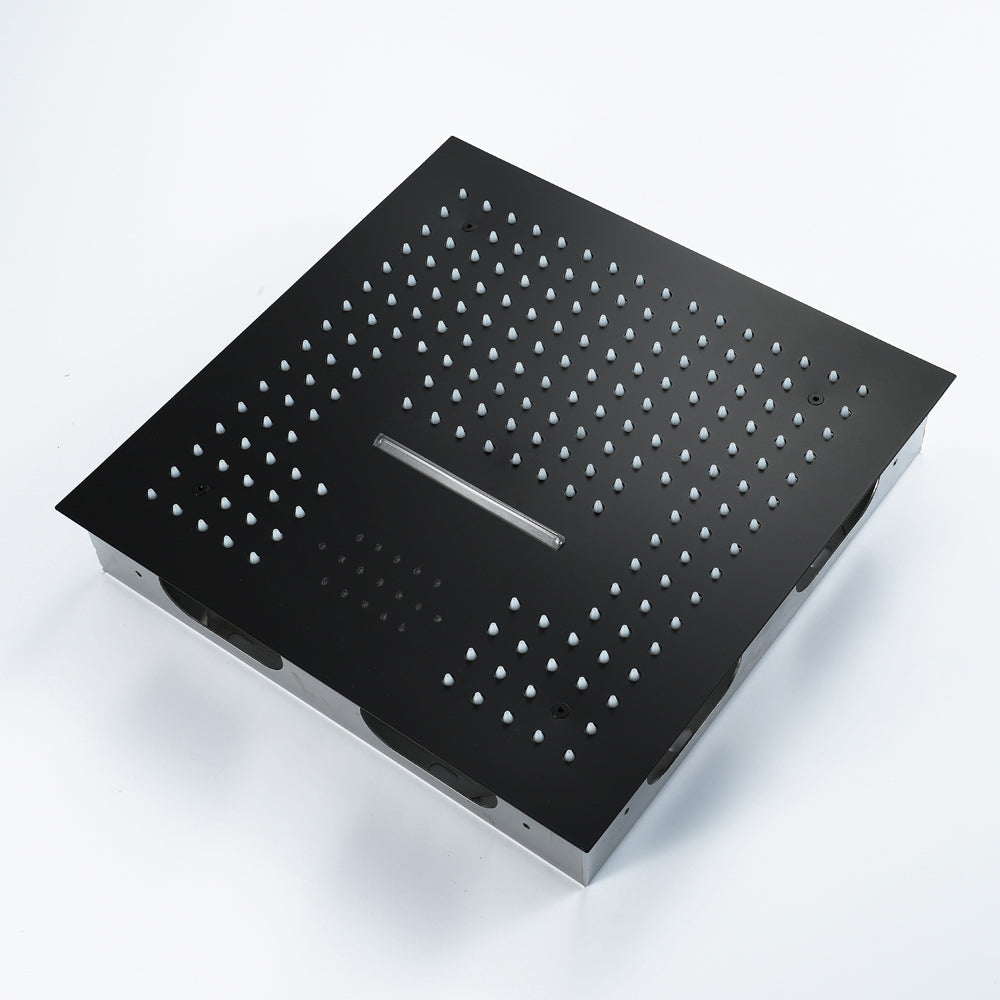 SANTORINI- 16" Complete Luxury LED Music Shower Set 6 Large Body Spray -Rain & Waterfall Ceiling Shower Head Smart Living and Technology