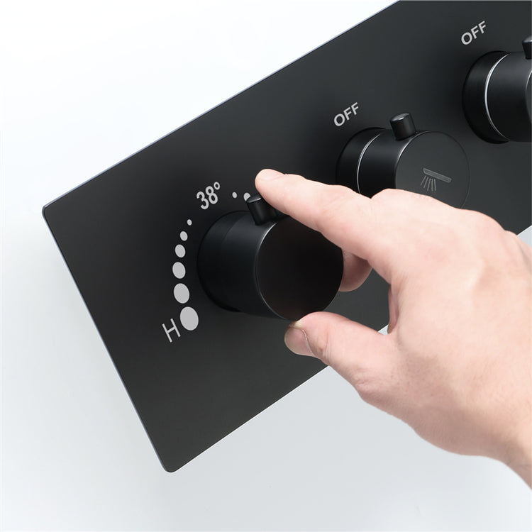 SANTORINI- 16" Complete Luxury LED Music Shower Set 6 Large Body Spray -Rain & Waterfall Ceiling Shower Head Smart Living and Technology