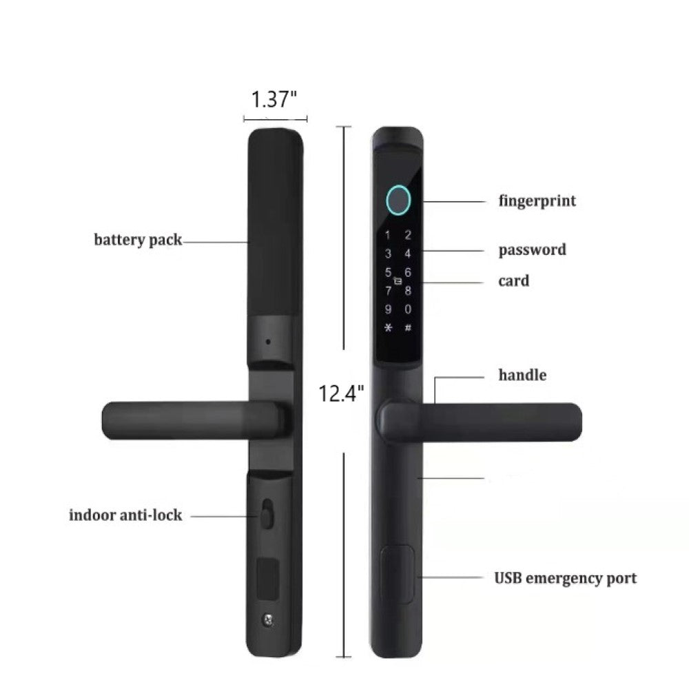 SLIM| Smart Biometric Fingerprint Door Lock Keyless Entry Door Lock Wi-Fi Door Lock Sliding Door Lock Smart Living and Technology