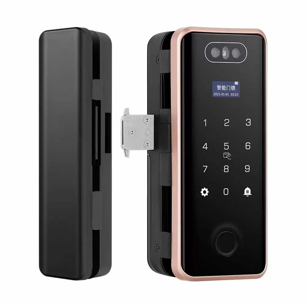 SPACE |  Smart Glass Door Lock With Face Recognition Fingerprint Passcode Mobile App And Card Unlocking Mode Smart Living and Technology