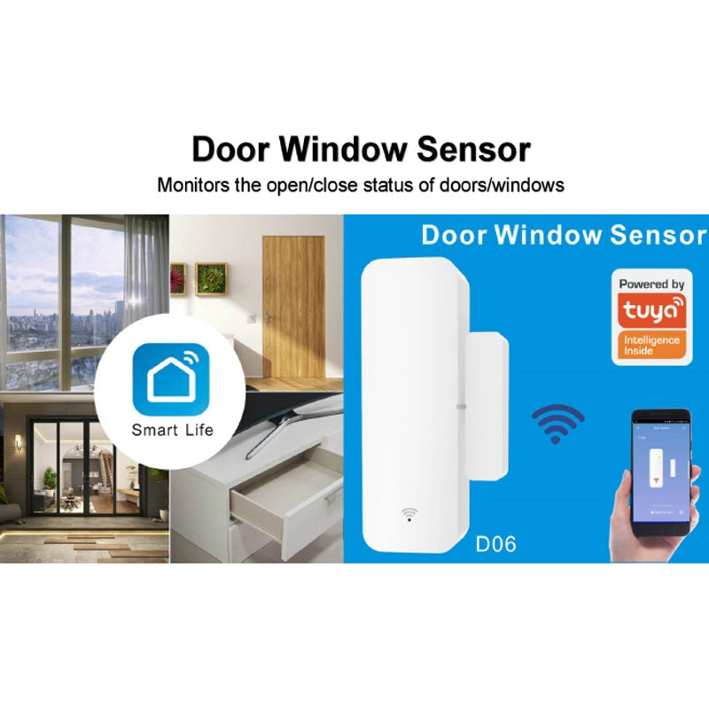 Smart Door Window Wi-Fi Sensor Compatible with Alexa, Google Assistance, Smart Life App Smart Living and Technology