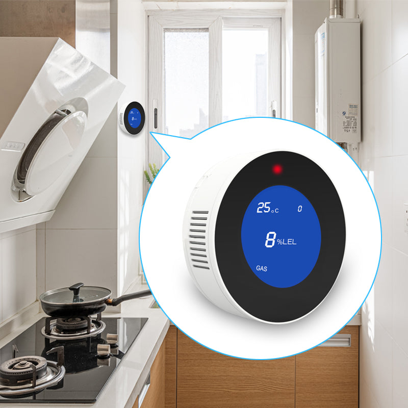Smart Gas Leak detector LCD Screen Built-in Wi-Fi Detect main Harmful Gas with Smart APP Notification Anywhere Smart Living and Technology