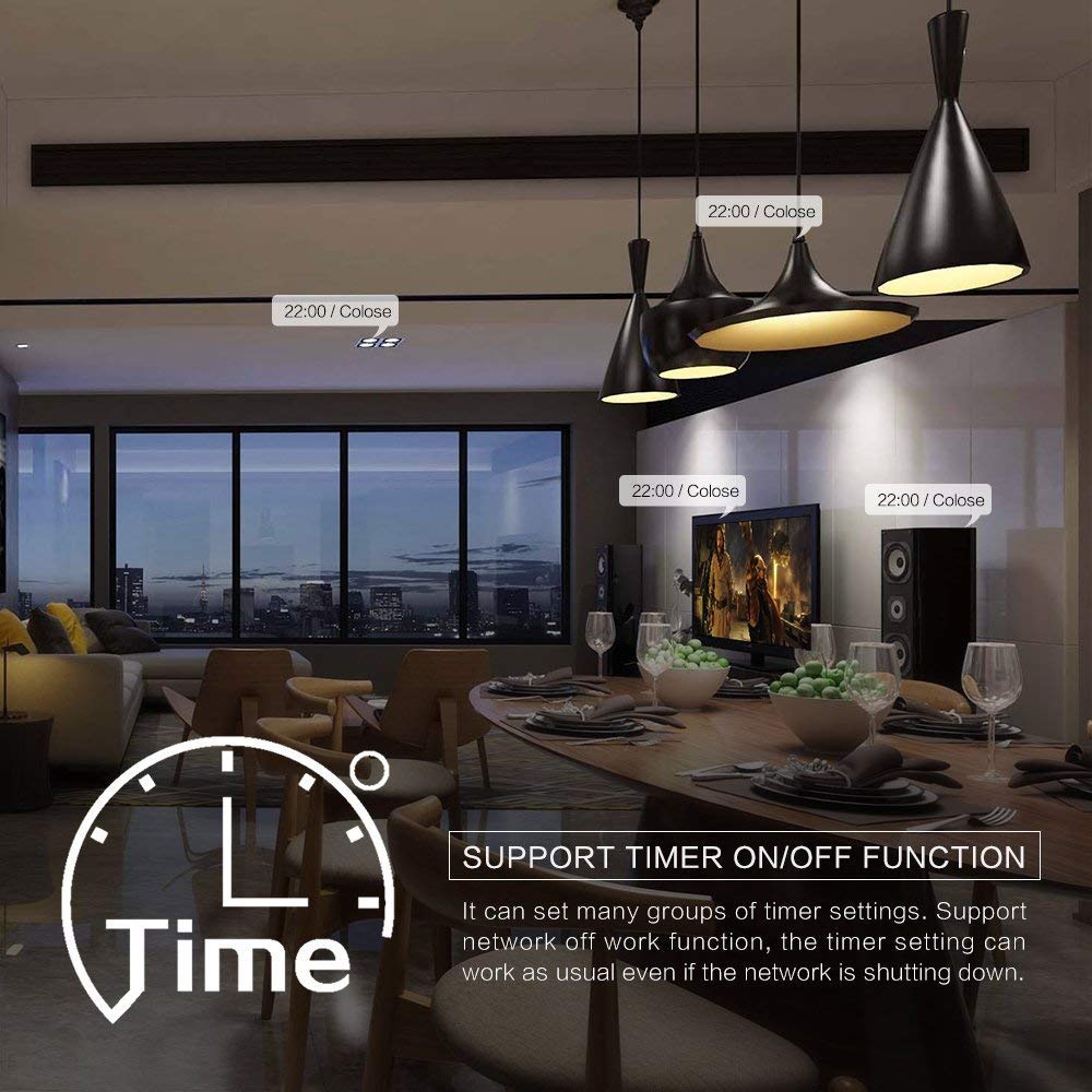 Smart Wall Touch Light Switch Wi-Fi Mobile App Control Alexa, Google Assistant Compatible No Hub Required Smart Living and Technology