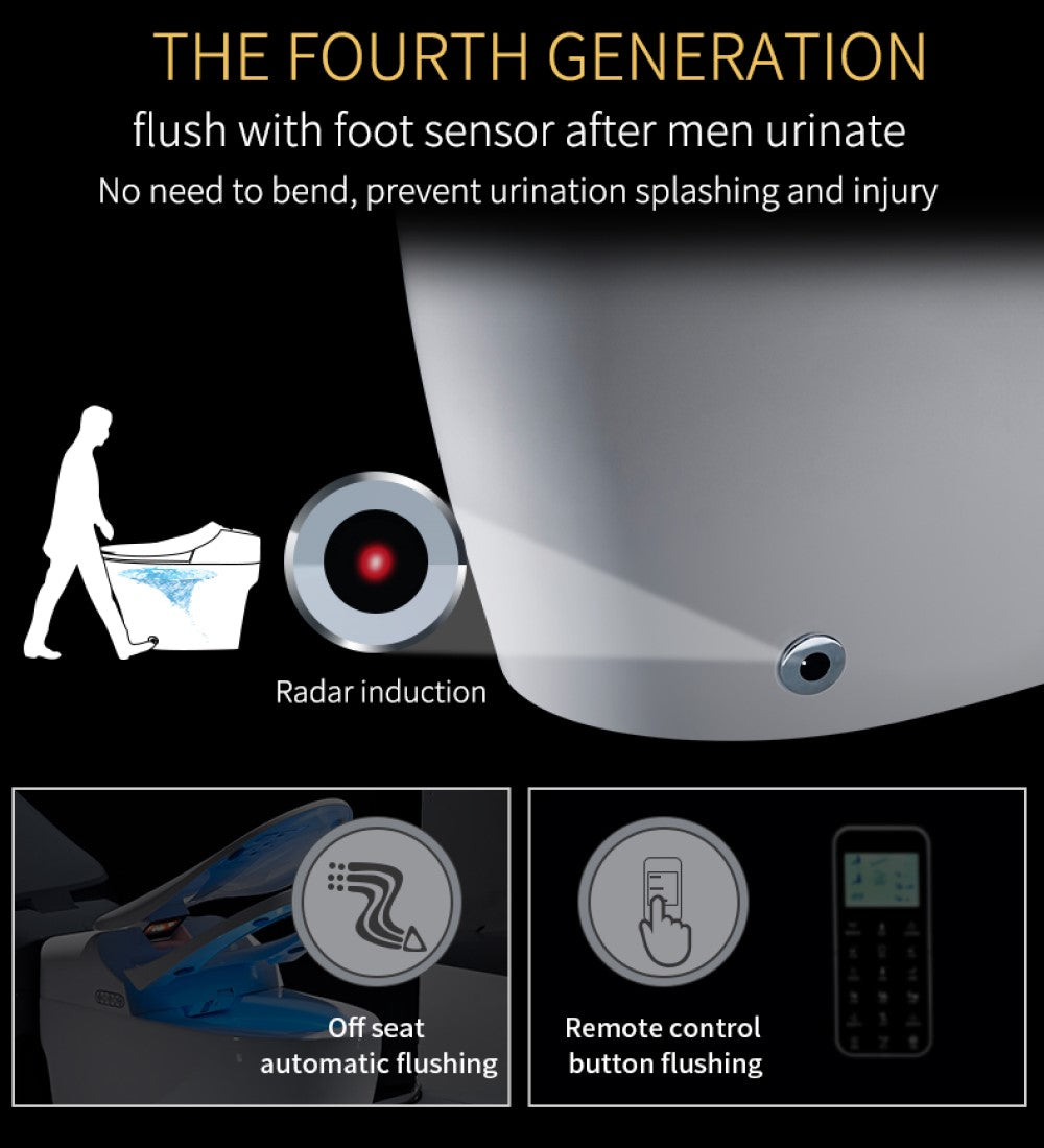 VOLCANO| Stylish Design Smart Luxury Toilet Automatic Self Cleaning Heated Seat - Available in  Different Colors Smart Living and Technology