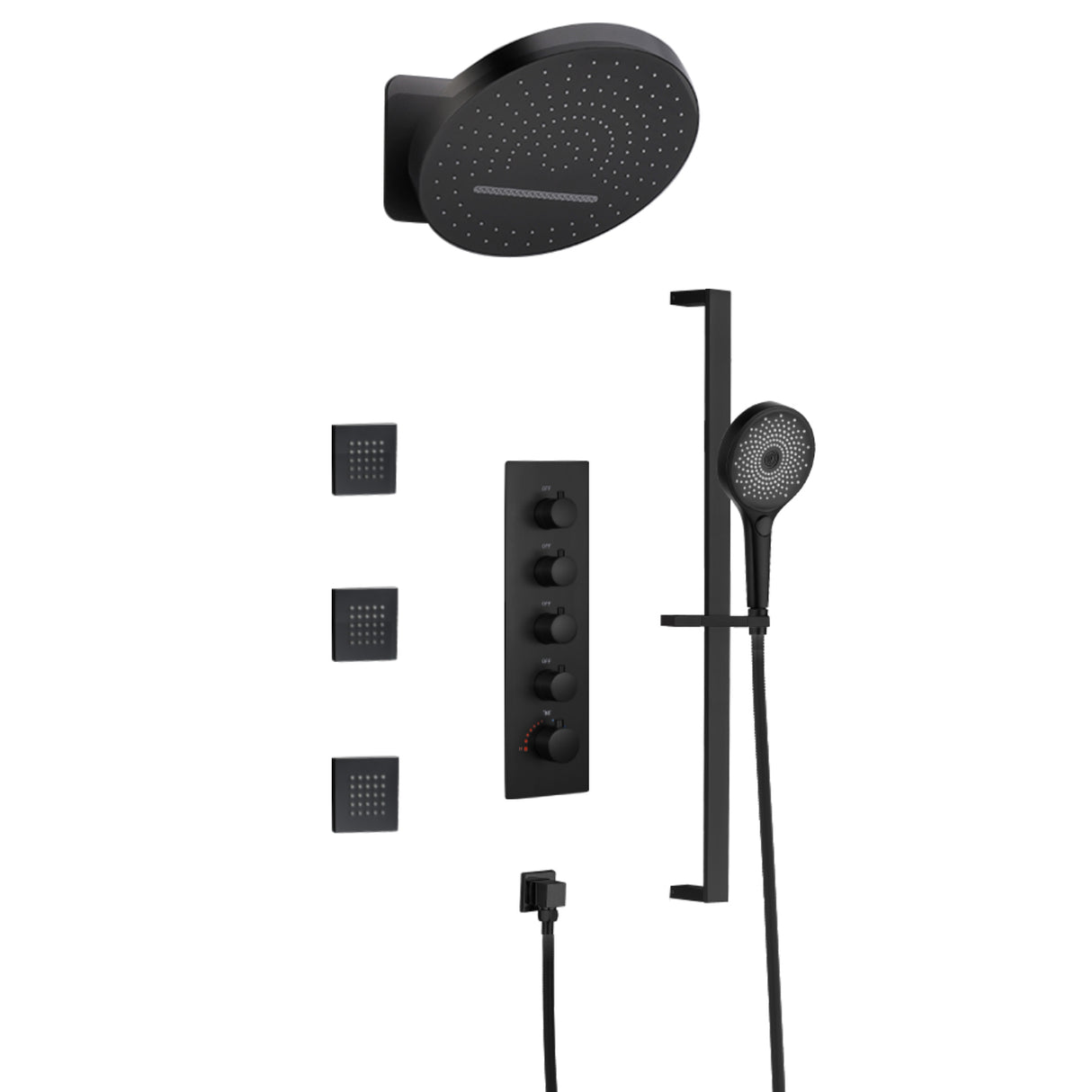 REENA| Luxury thermostatic rainfall and waterfall complete shower system