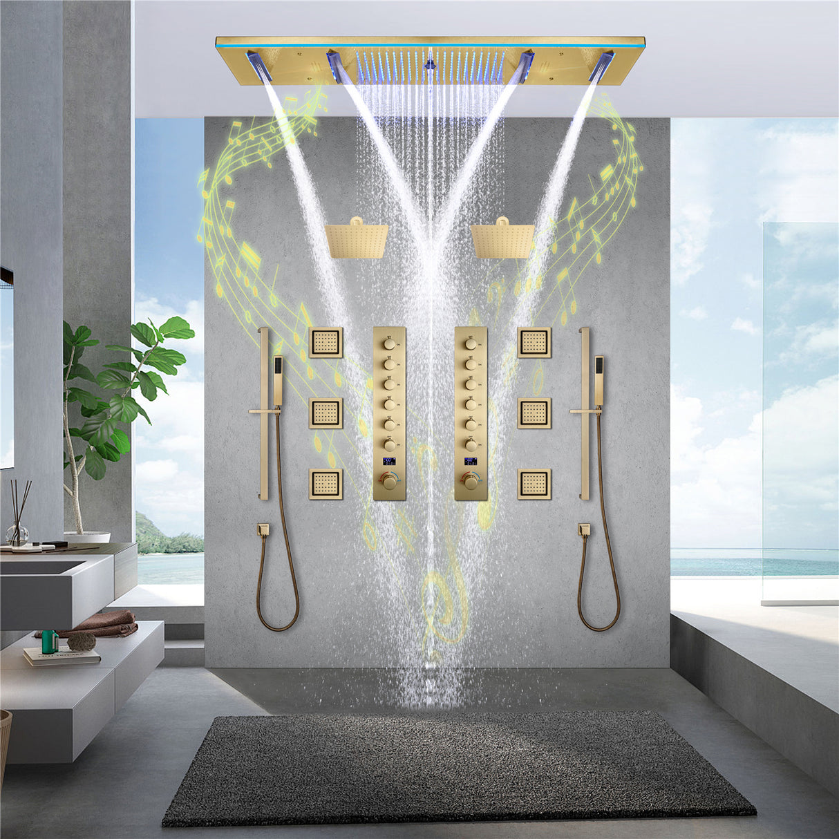 AXIS|47" COMPLETE LUXURY SHOWER SYSTEM WITH BODY JETS DUAL SHOWER SYSTEM