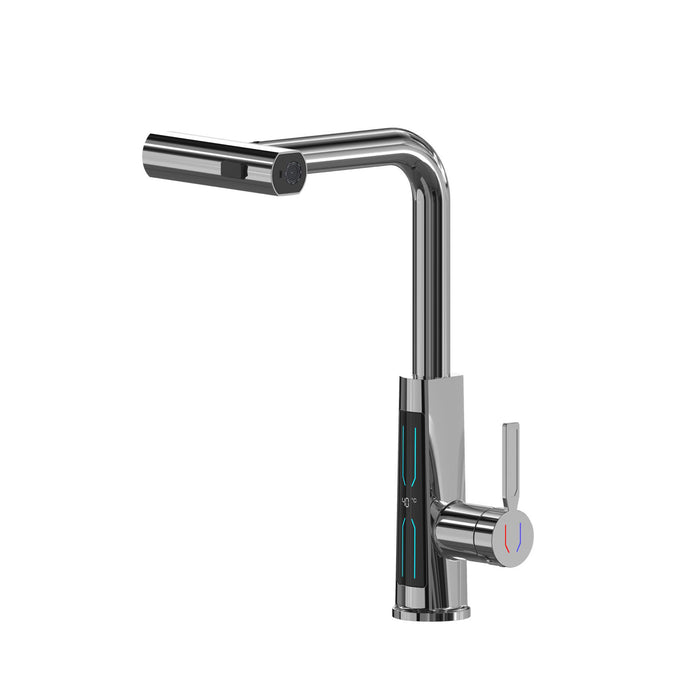 THORA| Pulling Lifting Digital Display Kitchen Faucet LED Temperature Display 3 Flow Modes Single hole Kitchen Faucet