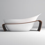 ARTICA|71" FREE STANDNING BATHTUB SOLID SURAFCE STONE RESIN  STYLISH SOAKING TUB