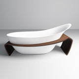 ARTICA|71" FREE STANDNING BATHTUB SOLID SURAFCE STONE RESIN  STYLISH SOAKING TUB
