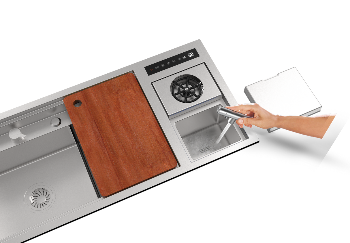 NIX38|38.5" X 17.7" IN COMPLETE LUXURY WORK STATION HIDDEN KITCHEN HYDRO PURIFCATION KITCHEN SINK