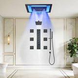AVIER|20"COMPLETE SHOWER SYSTEM WITH INFINITY LED MIRROR MULTI COLORS LIGHTING
