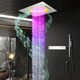 ARVI|22" COMPLETE LUXURY LED MUSIC SHOWER SYSTEM RAINFALL WATERFALL MIST SPRAY SHOWER