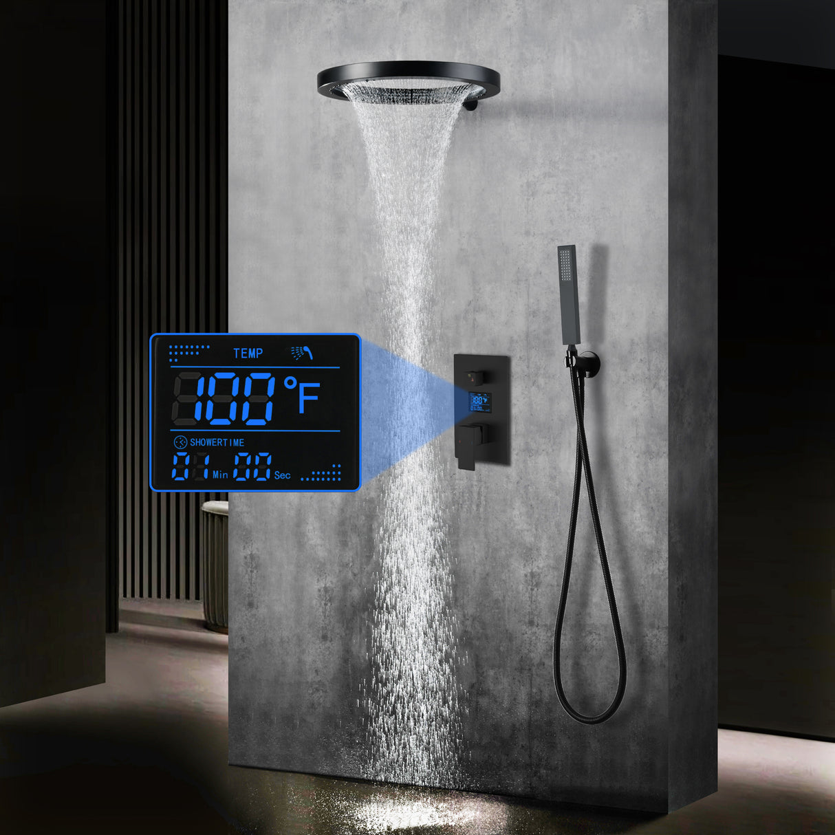 MARASI|20" COMPLETE LUXURY SHOWER SYSTEM RAINFALL SHOWER SYSTEM