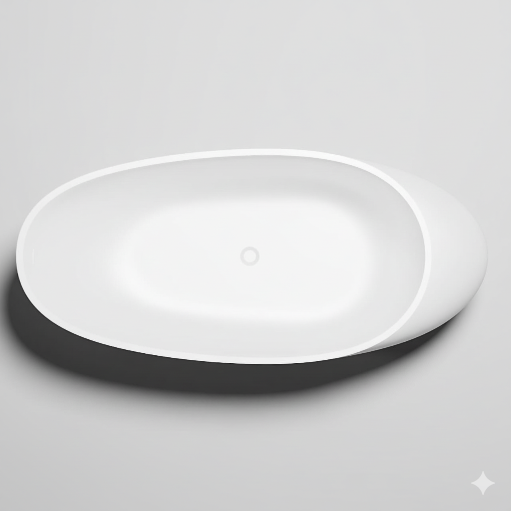 CLASOPY|70" FREE STANDNING BATHTUB SOLID SURAFCE STONE RESIN SOAKING TUB