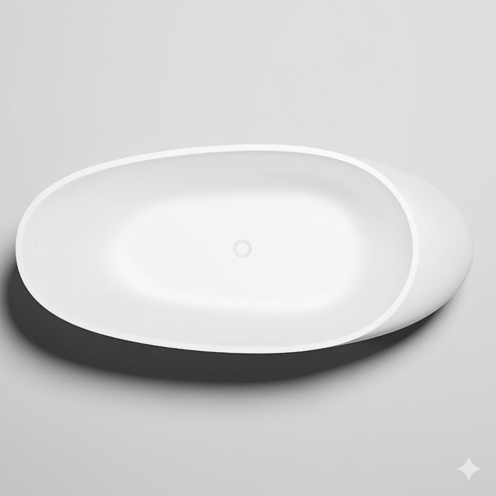 CLASOPY|70" FREE STANDNING BATHTUB SOLID SURAFCE STONE RESIN SOAKING TUB