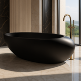 CLASOPY|70" FREE STANDNING BATHTUB SOLID SURAFCE STONE RESIN SOAKING TUB