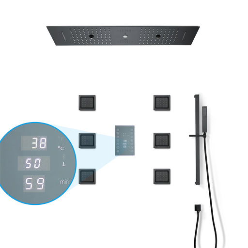 AVALANCHE|36IN COMPLETE SHOWER SYSTEM 6 FUNCTIONS THERMOSTATIC DIGITAL VALVE