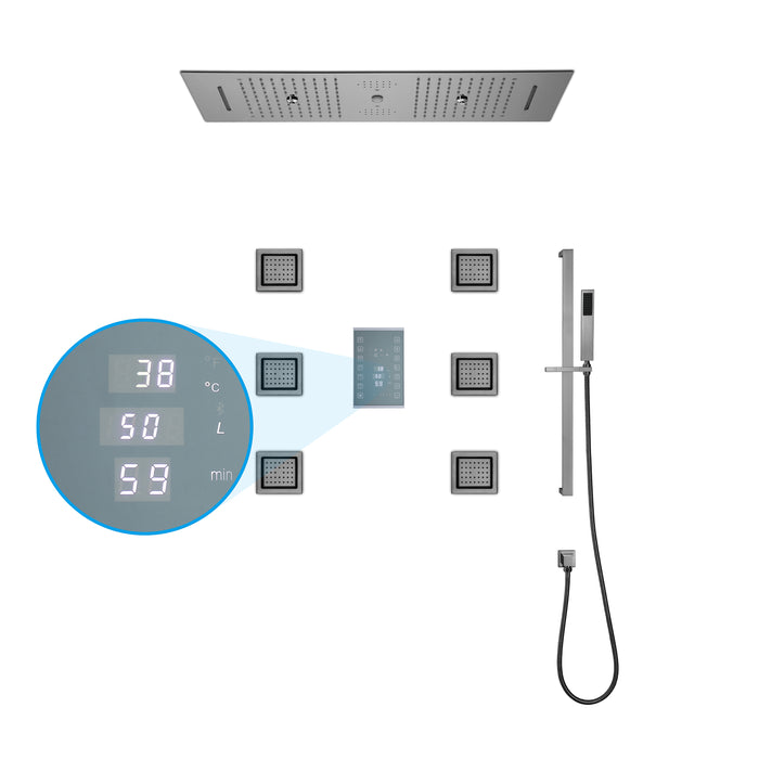 AVALANCHE|36IN COMPLETE SHOWER SYSTEM 6 FUNCTIONS THERMOSTATIC DIGITAL VALVE