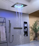 ARVI|22" COMPLETE LUXURY LED MUSIC SHOWER SYSTEM RAINFALL WATERFALL MIST SPRAY SHOWER