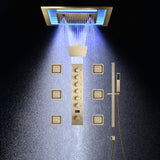 AVIER|20"COMPLETE SHOWER SYSTEM WITH INFINITY LED MIRROR MULTI COLORS LIGHTING